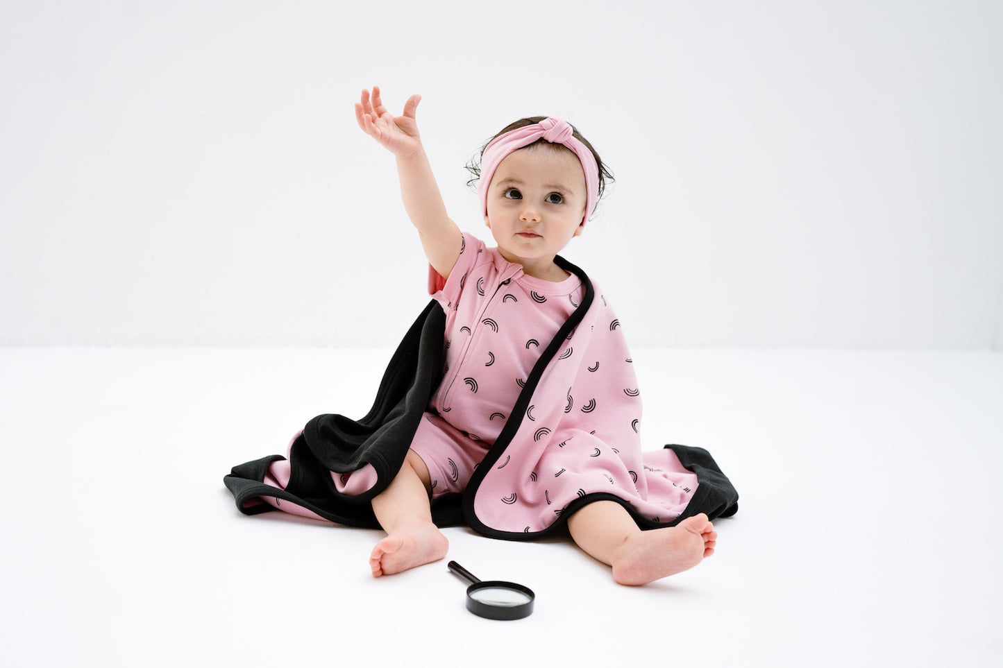 Rosy Rainbow Zip Baby Romper