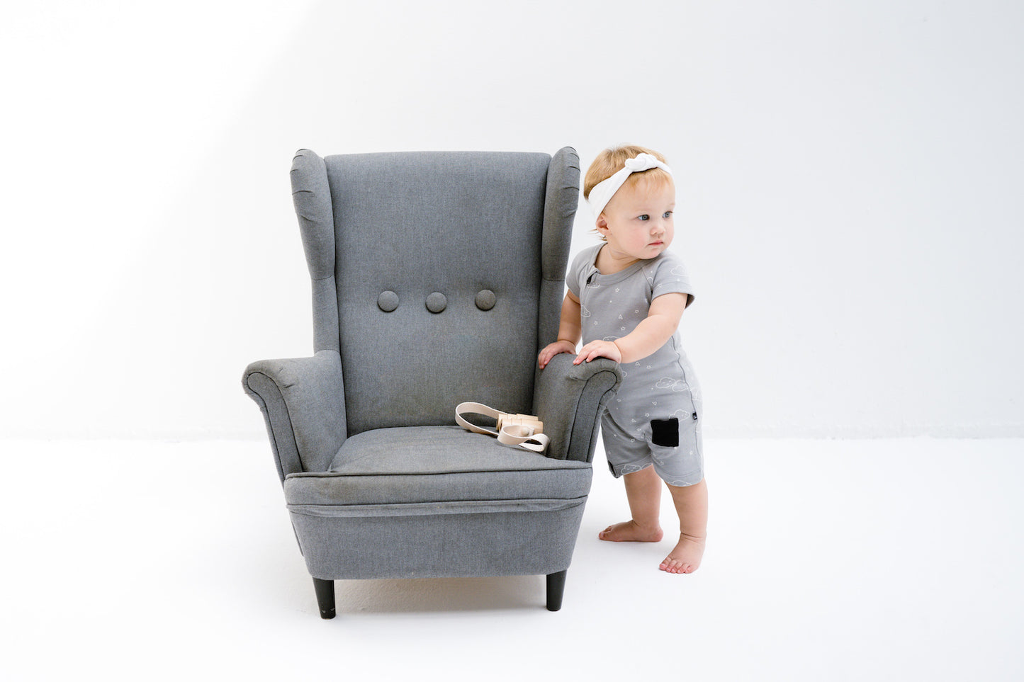 Dusky Cloud Zip Baby Romper