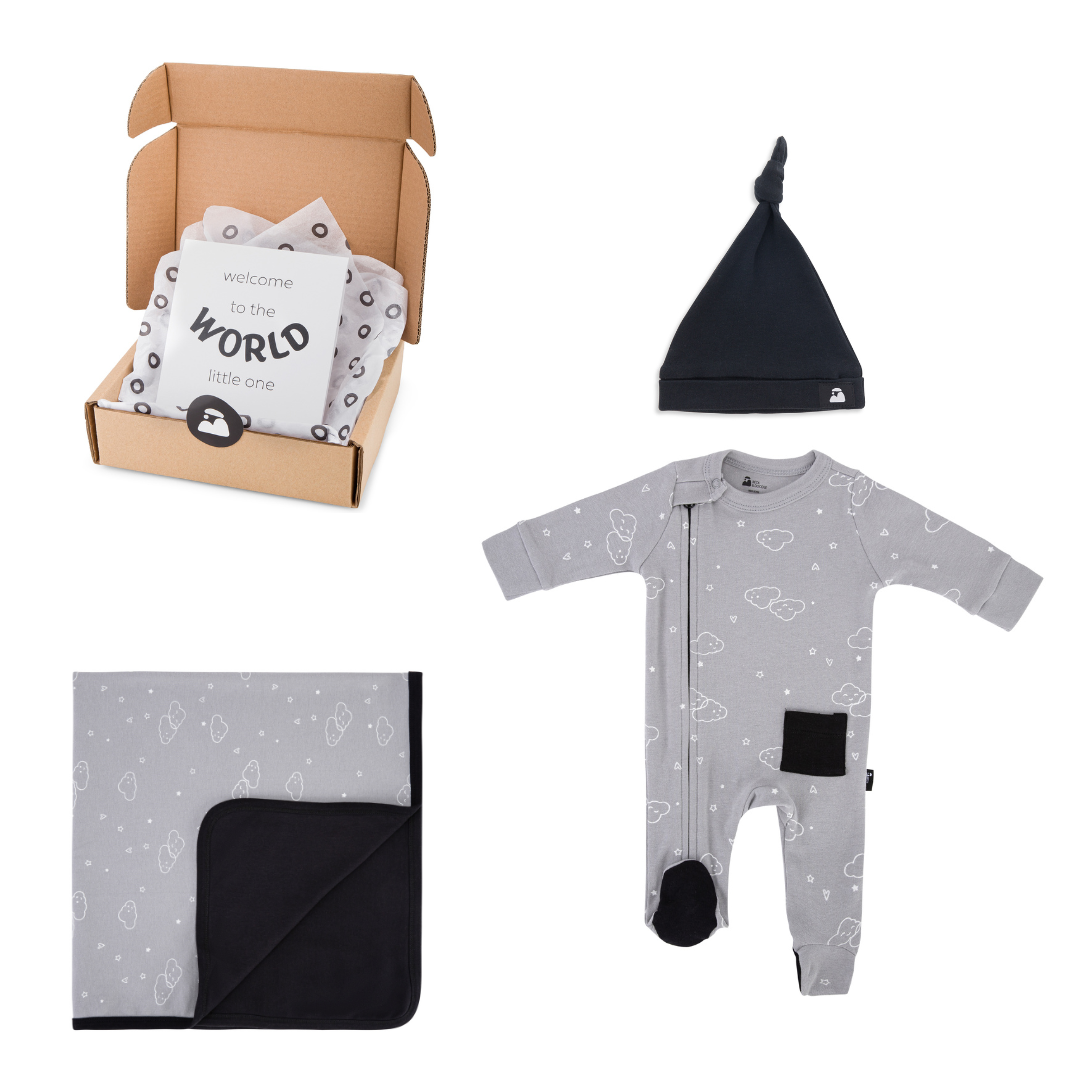 Welcome Baby Essentials Gift Box - Dusky Cloud