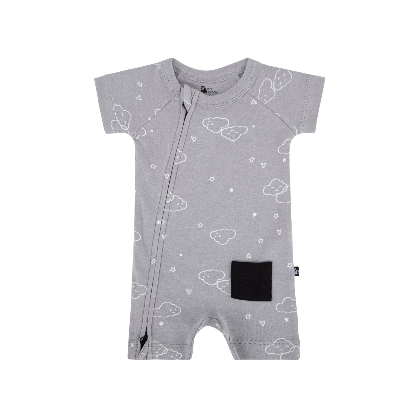 Dusky Cloud Zip Baby Romper