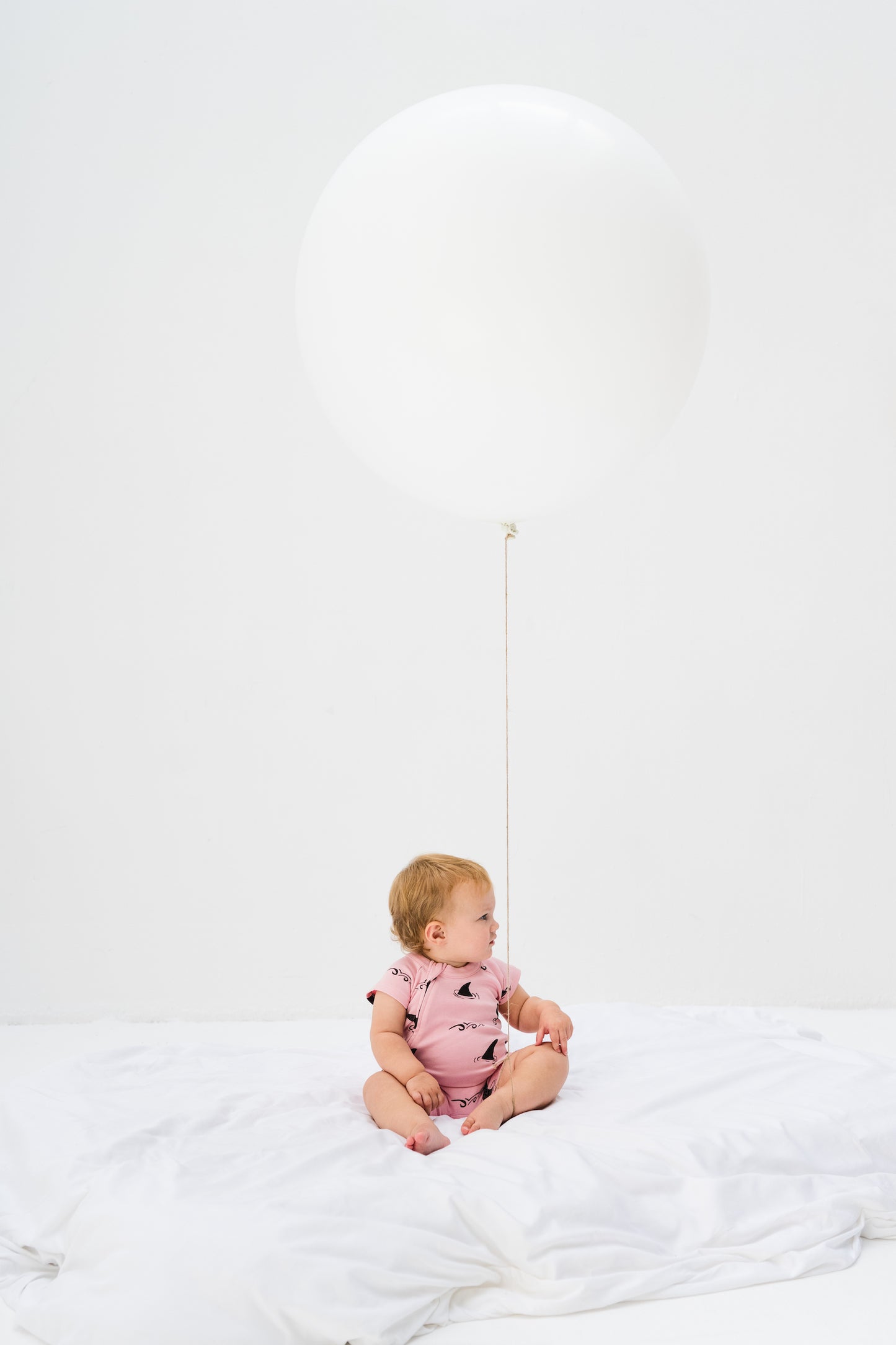 Blushing Shark Zip Baby Romper