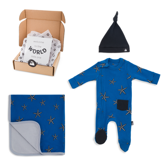 Welcome Baby Essentials Gift Box - Starfish Azure