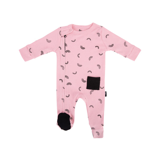 Rosy Rainbow Zip Baby Sleepsuit