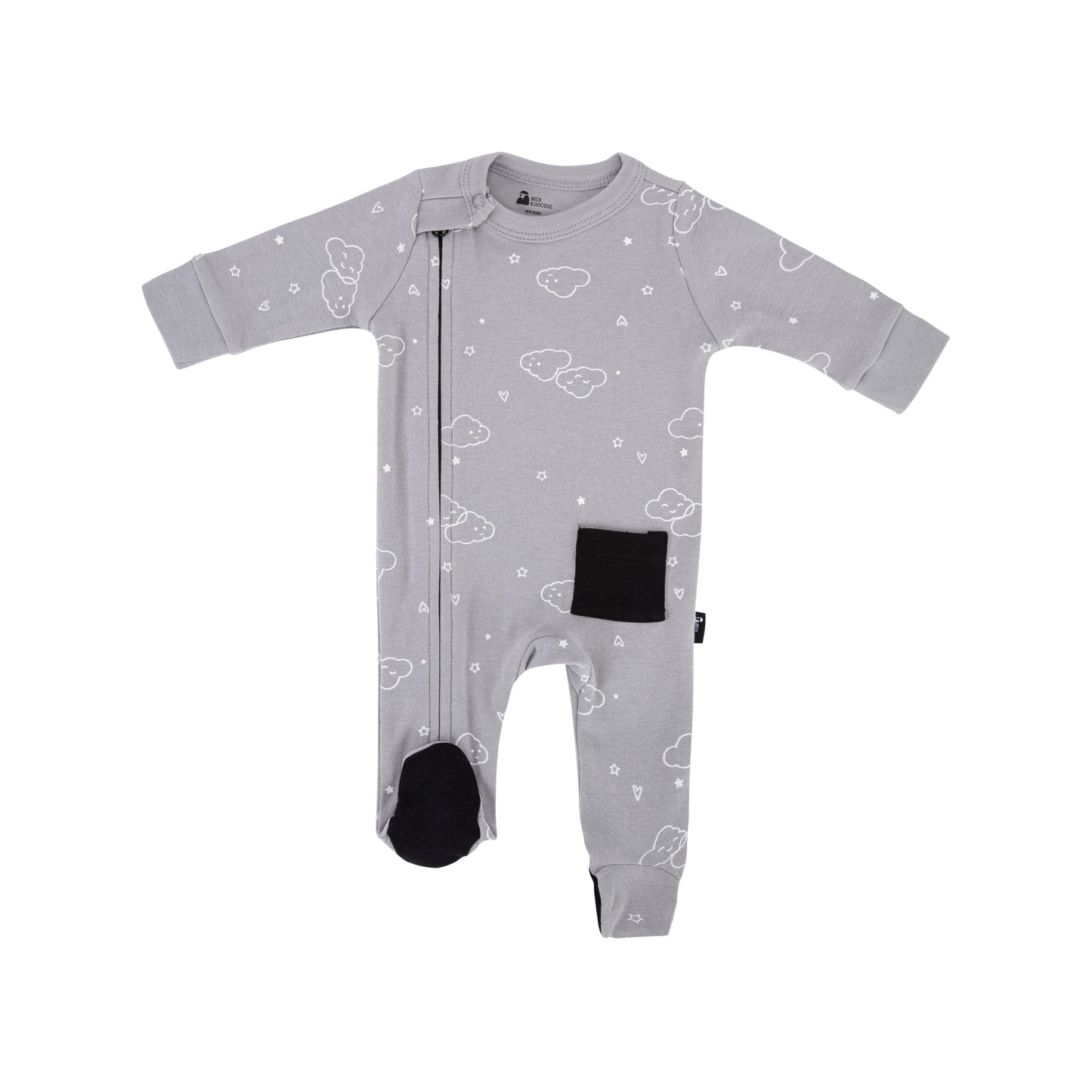 Dusky Cloud Zip Baby Sleepsuit