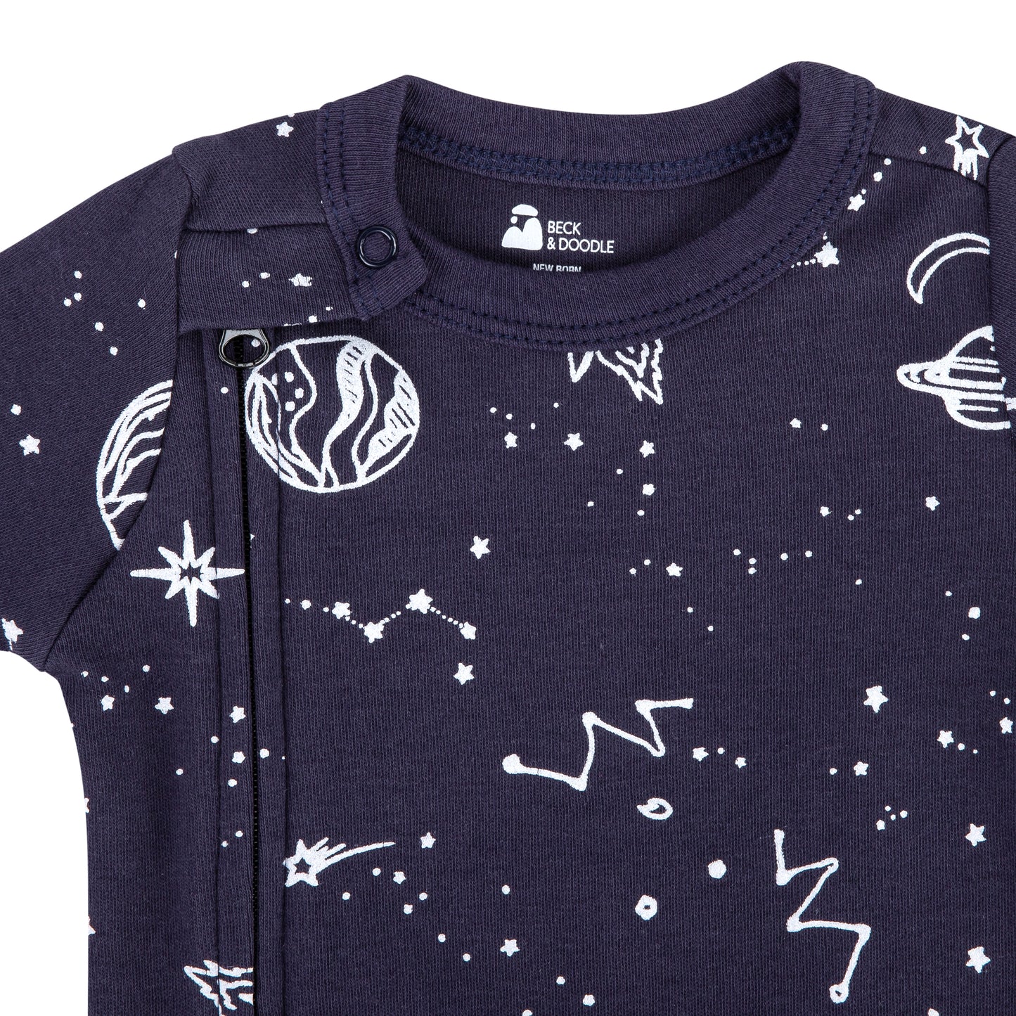 Midnight Sky Zip Baby Sleepsuit