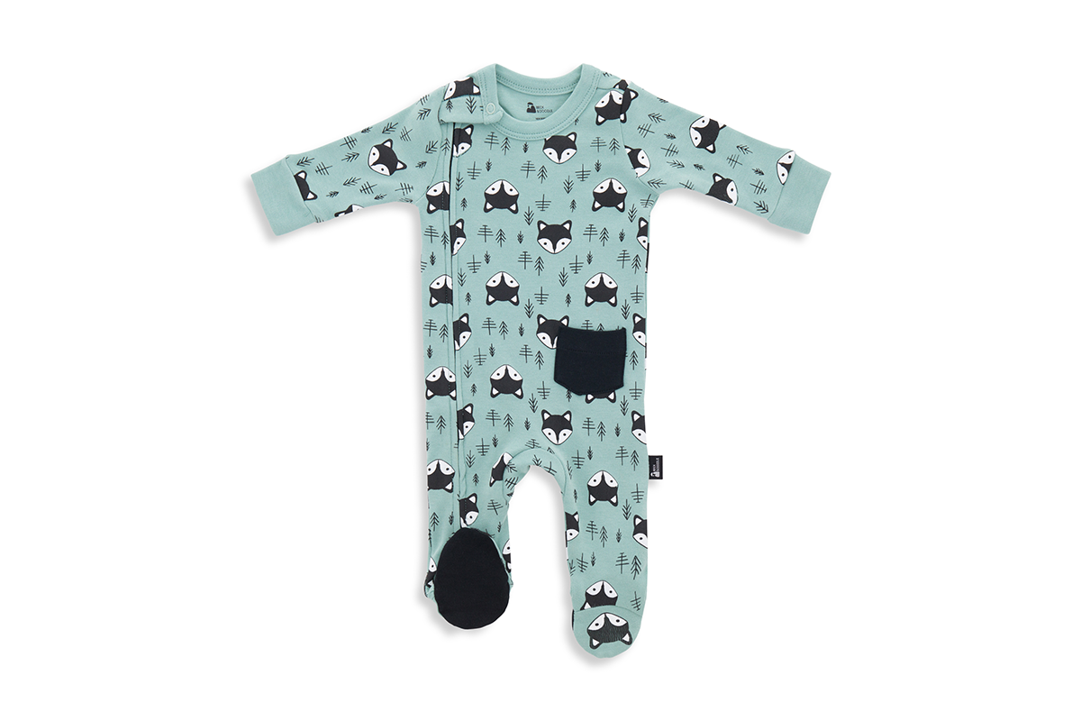 Sagey Fox Zip Baby Sleepsuit - Beck & Doodle