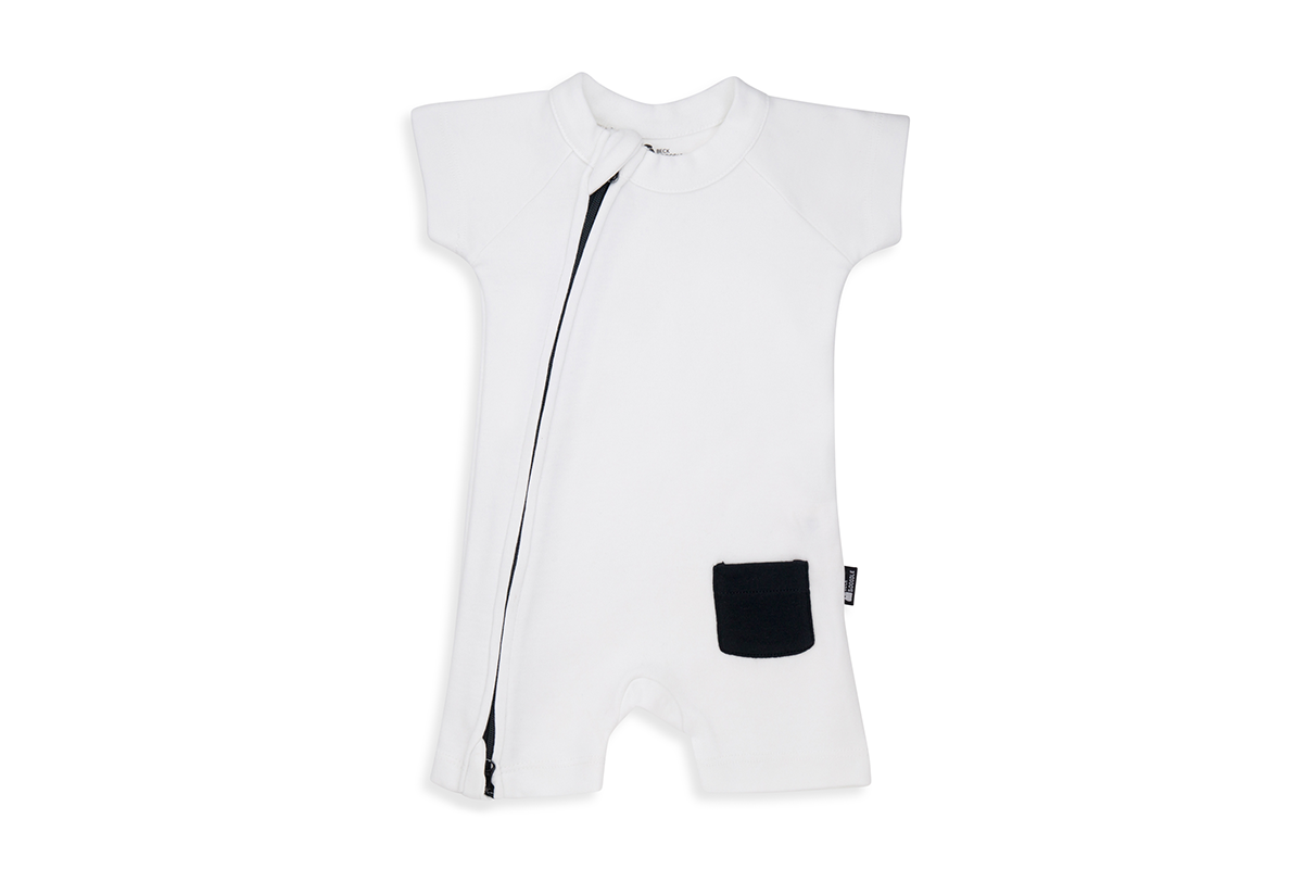 Pearly Bandit Zip Baby Romper - Beck & Doodle