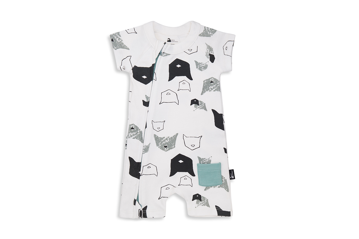 Milky Cat Zip Baby Romper - Beck & Doodle