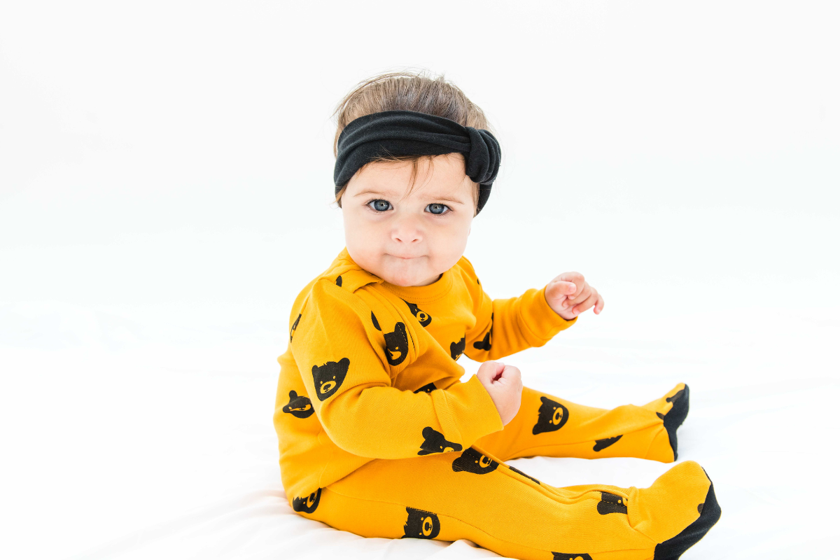 Honey Bear Zip Baby Sleepsuit - Beck & Doodle