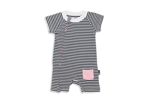 Inky Bandit Zip Baby Romper - Beck & Doodle