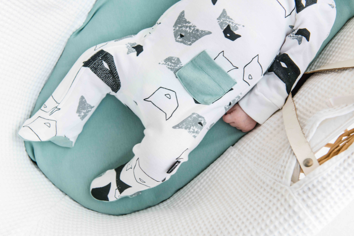 Milky Cat Zip Baby Sleepsuit - Beck & Doodle