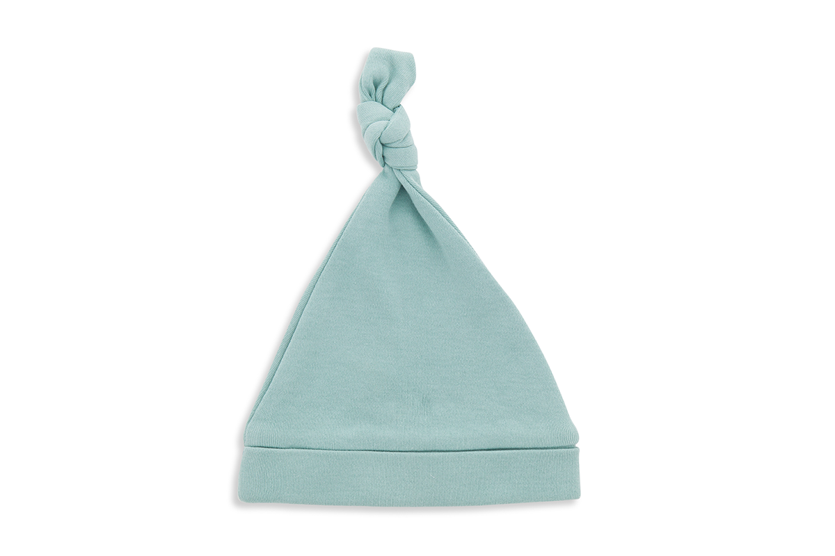 Sage Top Knot Baby Hat - Beck & Doodle