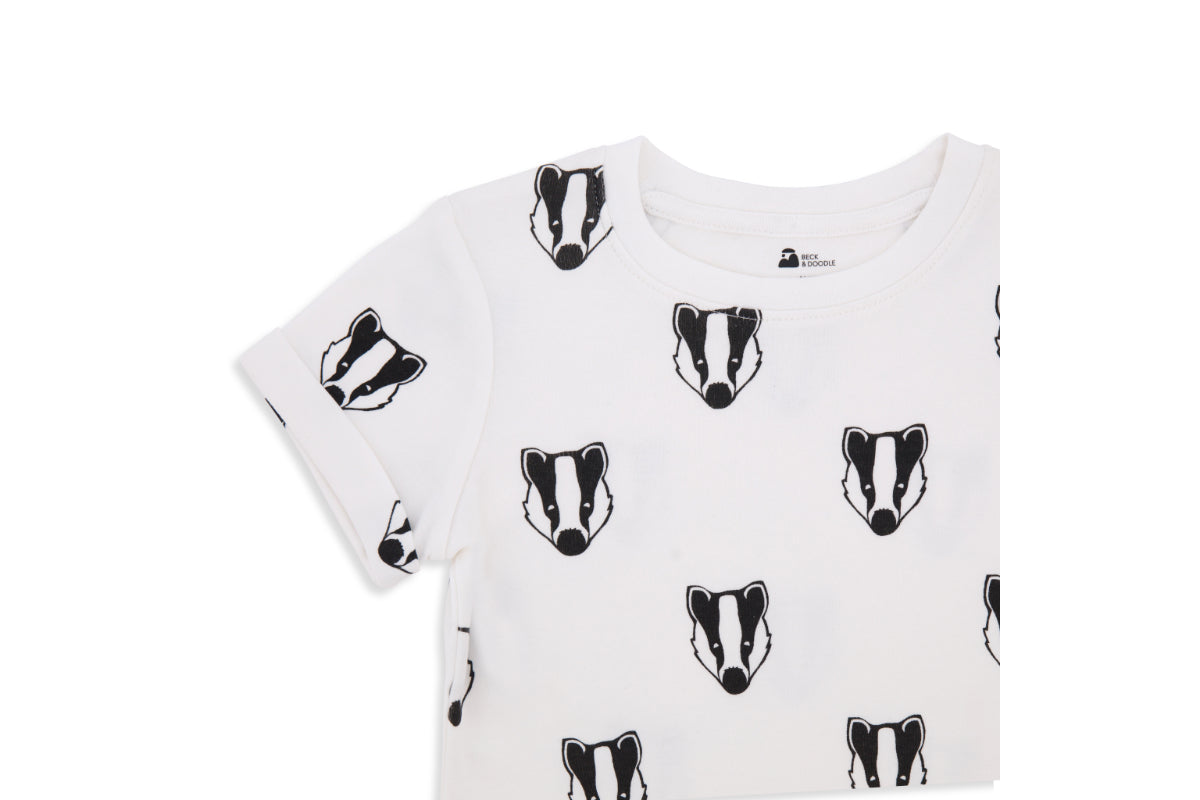 Snowy Badger Child and Toddler T-shirt - Beck & Doodle